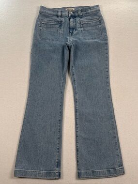 Madewell Mid-Rise Kick Out Jeans Women's 27 Blue Cropped Boot Light Wash Denim